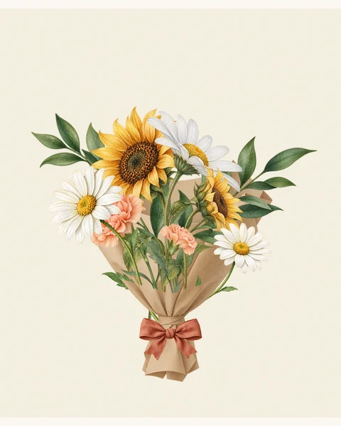 A Little Sunshine watercolor bouquet